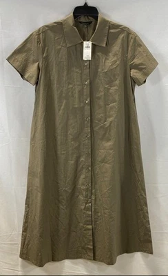 Banana Republic Poplin Utility Shirtdress Button Front Olive Green NWT Sz S - Image 1 of 4