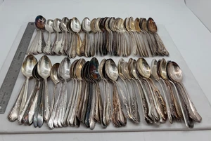 Menge 100 Verschiedene Vintage Versilbert Oval Suppe Dessert Löffel-Lot#352 - Bild 1 von 3