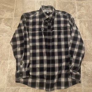 Carhartt Force Herren Arbeitshemd schwarz grau kariert Langarm Button Down Größe XL - Bild 1 von 5