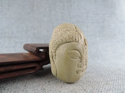 Estatua china de colección tallada a mano de jade medio Buda medio diablo 一念之差 Foto 1 de 4