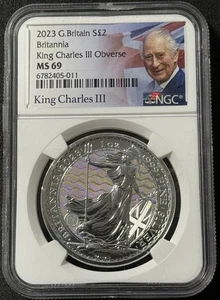 2023 Great Britain Britannia King Charles III NGC MS 69 With King Charles Label! - Picture 1 of 2