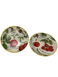 Williams Sonoma Individual Pasta Bowls (2 designs)) Vegetable Motif 9" Retired - Picture 1 of 8