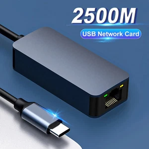 2500Mbps USB3.0 Type-C To RJ45 Ethernet Network Card RTL8156B High Speed Gigabit - Picture 1 of 18