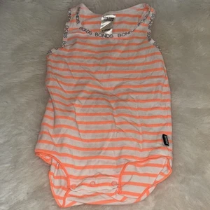 NWOT BONDS Stripes Orange/white  Bodysuits SZ 6-12 Months FREE SHIPPING - Picture 1 of 5