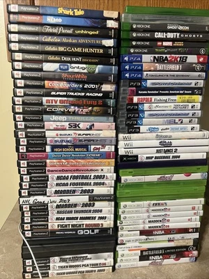 Huge Lot Of 72 Video Games For Ps2 Ps3 Ps4 Xbox Xbox 360 Xbox One & Wii Tested - Image 1 of 2