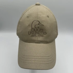 Ducks Unlimited 1937 Strapback Beige Hat Cap Khaki Tan Hat Embroidered - Picture 1 of 15
