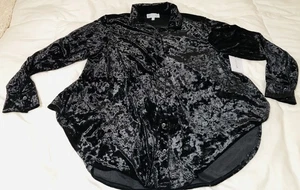 Jessica Simpson Romy Samt Shacket XS Schwarz Knopfleiste Weich Lang Modisch Neu - Bild 1 von 18