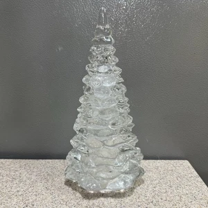 Vintage L.R. Ritz klar Kristallglas Weihnachtsbaum 9,25" Figur schwer 3+ Pfund EUC! - Bild 1 von 6