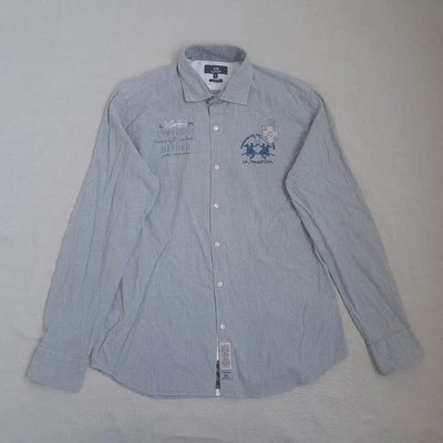 La Martina Cambridge vs Oxford Mens Button Up Shirt Size XL Slim Fit Embroidered - Image 1 of 4