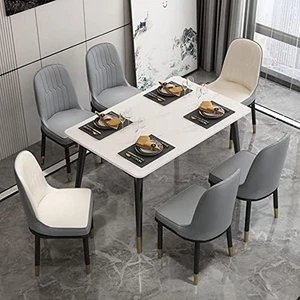 2/4PCS Faux Leather Dining Room Chairs Modern Dining Chairs with Gold Metal Legs - Picture 1 of 47