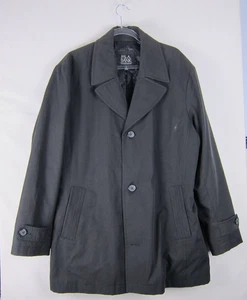 Jos A Bank Black Winter Rain Long Jacket Coat Long Mens Size XL Cotton Nylon - Picture 1 of 11