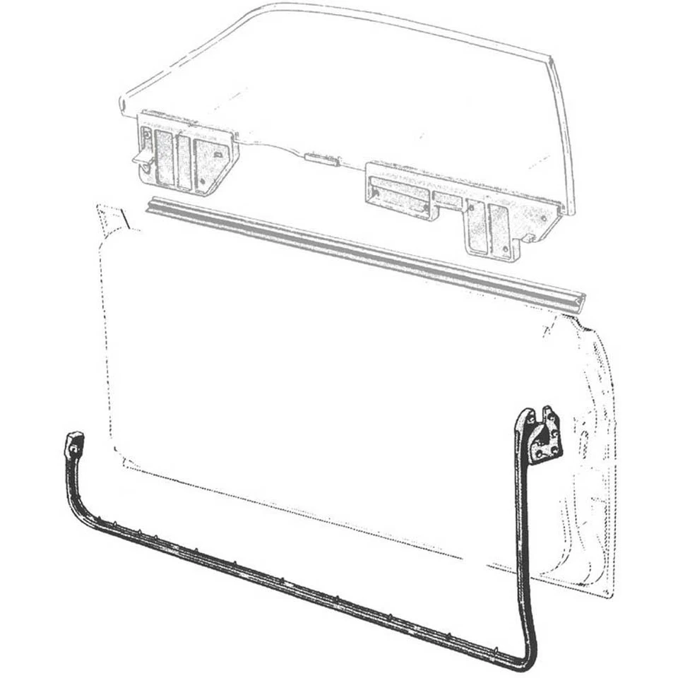 Ford Fairlane/Ranchero/Torino 1968-69; marco de puerta impermeabilizadores; 2 puertas Foto 1 de 1