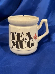 Vintage Teebecher Tasse hellbraun mit Teebeutelfach - Bild 1 von 8