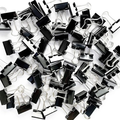 Paquete de 96 mini clips de carpeta (19 mm) abrazaderas de papel negras pequeñas de 3/4 pulgadas Foto 1 de 4