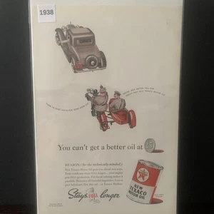 Oldtimer 1938 Texaco Motoröl You Can't Get A Better Öl Anzeige Werbung - Bild 1 von 2