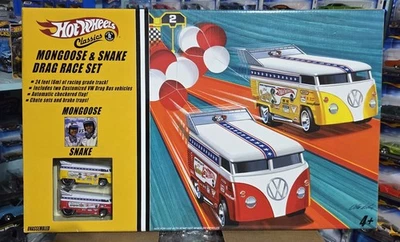 Hot Wheels Classics Mongoose & Snake Drag Race Set Volkswagen Bus 2005 SEALED - Image 1 of 4