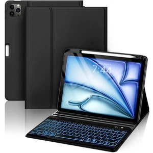 iPad Air 11" M2/10.9 Air 5/4 & Pro 11 Hülle mit Tastatur mit Hintergrundbeleuchtung Schwarz - Bild 1 von 3