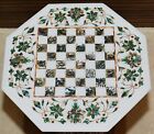 18 Inches Geometric Design Inlay Work Side Table Octagon Marble Coffee Table Top