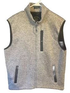 St. John’s Bay Mens L Sweater Vest Grey Windproof Water Resistant Full Zip 1800 - Picture 1 of 7