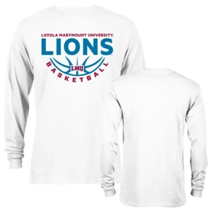 Loyola Marymount University Lions Basketball Laces Logo Long Sleeve T-shirt - Picture 1 of 15