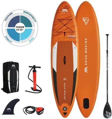 SUP Fusion AQUA MARINA Allround iSUP mit Paddel, Tasche, Leash 330 x 81x 15 cm