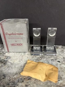 Vintage NOS Hall-Mack Chrome Crystal  Crystalcrome Towel Bar Posts Ends  RARE - Picture 1 of 16