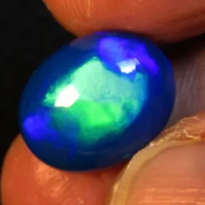 5.90Cts Natural Color Play Ethiopian Blue Opal Pear Cabochon Loose Gem - Picture 1 of 4