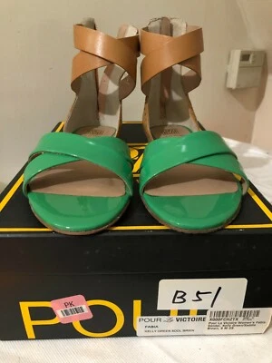 Pour La Victoire, Zapatos para Mujer, 6 M EE. UU., Vero Cuoio, Sandalia Fabia, Verde Kelly/S Foto 1 de 4