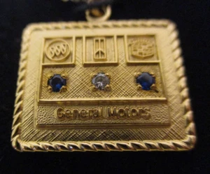 Vintage GM General Motors 35 Years Service Award Gold Filled Necklace - Picture 1 of 6