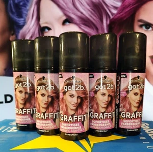 5 x Tintura Spray Temporanea Testanera Schwarzkopf 1 tag Graffiti Unicorn Rosa - Foto 1 di 1