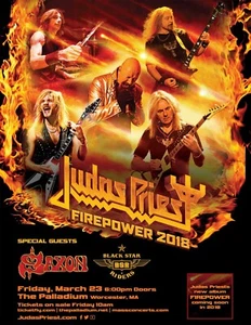 Judas Priest 2018 Firepower Tour Concert Poster 11 X 17 Framed - Picture 1 of 2