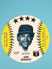 1985 JOX by Thom McAn Disc Juan Beniquez California Angels ⚾