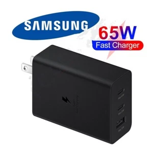 65W Super Fast Trio Charger Adapter For Samsung Galaxy S22 S23 S21 S24 Note20 - Photo 1 sur 13