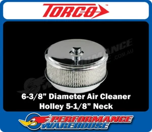6-3/8" X 3" Air Cleaner Kit Chrome to Suit 5-1/8" Neck suits Holley Edelbrock - Picture 1 of 2