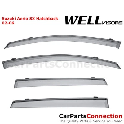 WellVisors Window Visors 02-06 Suzuki Aerio SX Hatchback Side Deflectors - Image 1 of 4
