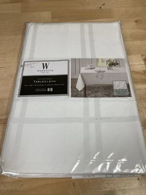 NEW Wamsutta Spill Proof 52 In X 70 In Microfiber Tablecloth - White - Image 1 of 3