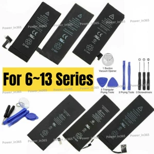 Replacement Internal Battery For iPhone 13 12 11 Pro XS XR X 8 7 6 Plus Tool Lot - Picture 1 of 33