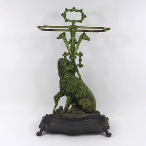 Jugendstil Schirmständer Spazierstockständer Gusseisen mit Hund und Spazierstock - Picture 1 of 23