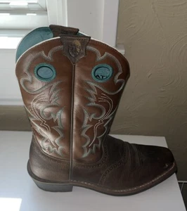 Ariat Herren Quantenbrander Kastanie/Mandarine US 7 Quadratische Zehenpartie Cowboystiefel Neu im Karton - Bild 1 von 16