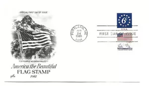 1892-93 Circle of Stars, Flag/Mountain booklet pair ArtCraft FDC - Picture 1 of 1