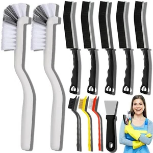11pcs Crevice Cleaning Brush Set Hard Bristle Cleaning Supplies For Kitchen Bath - Picture 1 of 7