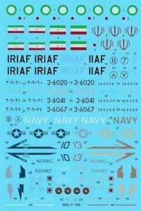 Hi-Decal 1/48 F-14A Tomcat US USN Navy NSAWC & Iran Iranian Air Force Decals - Picture 1 of 3