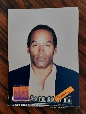 O.J. Simpson In Pursuit of Justice Complete Set 10 cards.2 football cards in set - Image 1 of 3