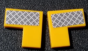 LEGO 2x2 Tile Corner Bright Light Orange w/ Step Up Sticker Part 14719 LOT OF 2 - Picture 1 of 2