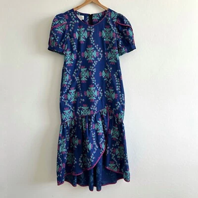 Tori Richard Golden Monarch VTG Dress Large Maxi Muumuu Pockets Floral Colorful - Image 1 of 4