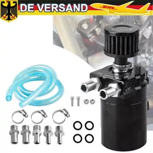 Universal Öl Catch 2-Port Oil Catch Can Tank Reservoir Baffled Air-Oil Separator - Bild 1 von 9