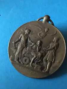Décoration Médaille Ancienne Bronze ESTO VIR NOZEROY - Imagen 1 de 2