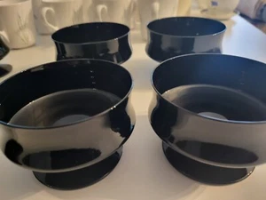 Fashionables By Seneca Black Short Sherbet /Fruit Glassware Set of 4 - Picture 1 of 5