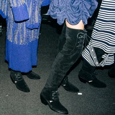 37/7 ❤️CERIMÔNIA DE ABERTURA Salto Baixo CUECA PRETA Couro BOTAS OCIDENTAIS ACIMA DO JOELHO - Imagem 1 de 4