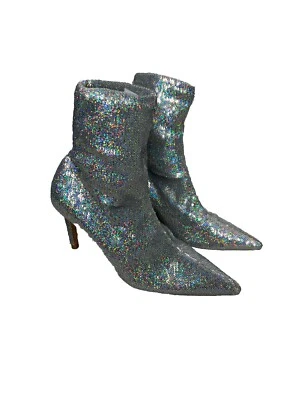 Ботинки эластичные Stuart Weitzman 85 радужные с блестками заостренный каблук женские размер 6 - Изображение 1 из 4